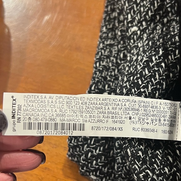 Zara black and white wide leg trouser pants size XS NWT - Picture 9 of 9